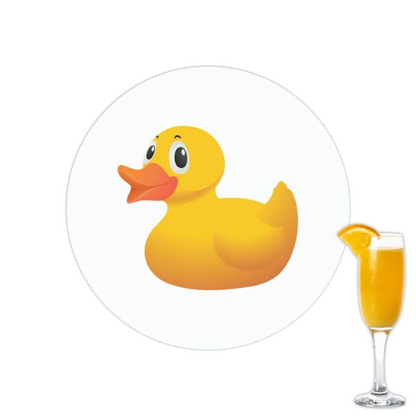 Custom Rubber Duckie Printed Drink Topper - 2.15"