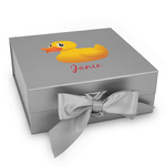 Rubber Duckie Gift Box with Magnetic Lid - Silver