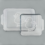 Rubber Duckie Set of Glass Baking & Cake Dish - 13in x 9in & 8in x 8in (Personalized)