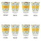 Rubber Duckie Glass Shot Glass - with gold rim - Set of 4 - APPROVAL