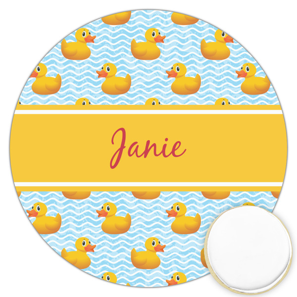 Custom Rubber Duckie Printed Cookie Topper - 3.25" (Personalized)