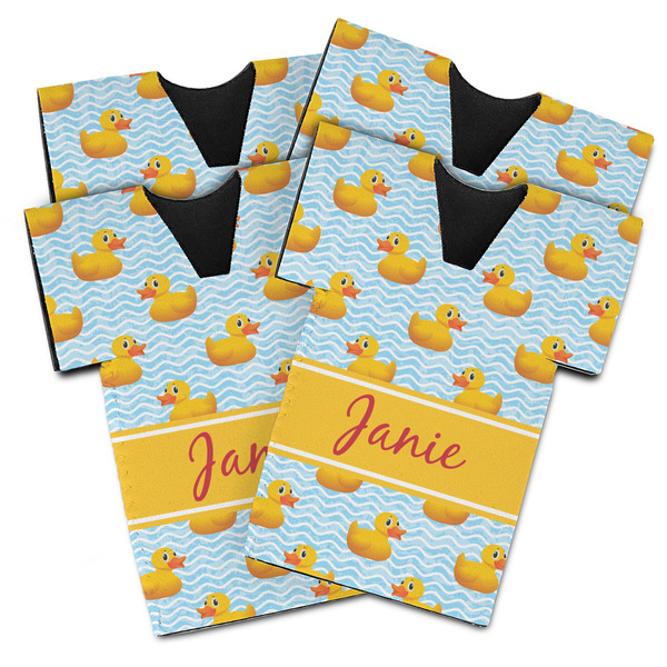 Custom Rubber Duckie Jersey Bottle Cooler - Set of 4 (Personalized)