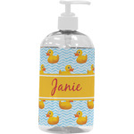 Rubber Duckie Plastic Soap / Lotion Dispenser (16 oz - Large - White) (Personalized)