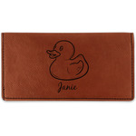 Rubber Duckie Leatherette Checkbook Holder - Double Sided (Personalized)