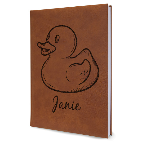 Custom Rubber Duckie Leather Sketchbook - Large - Double Sided (Personalized)