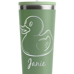 Rubber Duckie RTIC Everyday Tumbler with Straw - 28oz - Light Green - Single-Sided (Personalized)