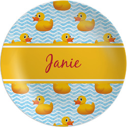 Rubber Duckie Melamine Salad Plate - 8" (Personalized)