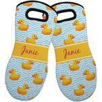 Rubber Duckie Neoprene Oven Mitts - Set of 2 w/ Name or Text