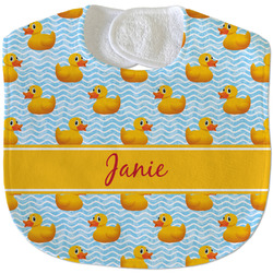 Rubber Duckie Velour Baby Bib w/ Name or Text