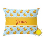 Rubber Duckie Outdoor Throw Pillow (Rectangular) (Personalized)