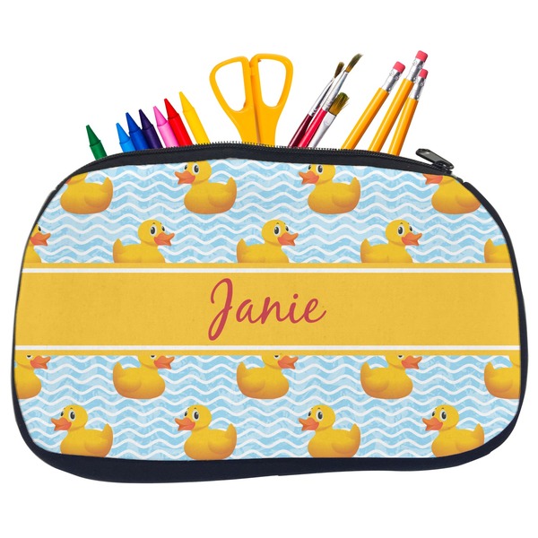 Custom Rubber Duckie Neoprene Pencil Case - Medium w/ Name or Text