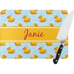 Rubber Duckie Rectangular Glass Cutting Board (Personalized)