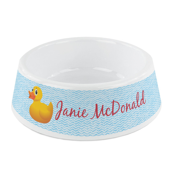 Custom Rubber Duckie Plastic Dog Bowl - Small (Personalized)