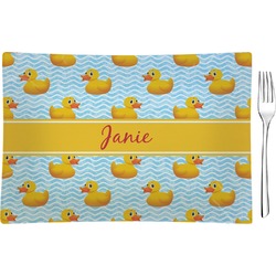 Rubber Duckie Rectangular Glass Appetizer / Dessert Plate - Single or Set (Personalized)