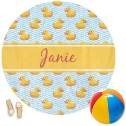 Rubber Duckie Round Beach Towel (Personalized)