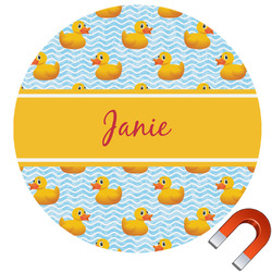 Rubber Duckie Round Car Magnet - 6" (Personalized)