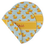 Rubber Duckie Round Linen Placemat - Double Sided - Set of 4 (Personalized)