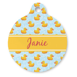 Rubber Duckie Round Pet ID Tag - Large (Personalized)