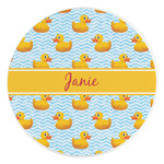Rubber Duckie Round Stone Trivet (Personalized)