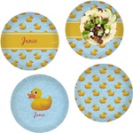 Rubber Duckie Set of 4 Glass Lunch / Dinner Plate 10" (Personalized)