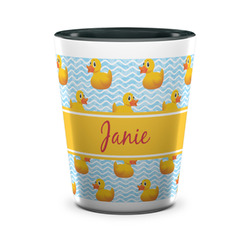 Rubber Duckie Ceramic Shot Glass - 1.5 oz - Two Tone - Single (Personalized)