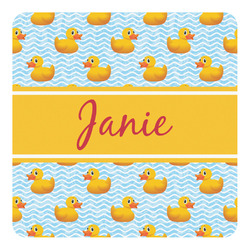 Rubber Duckie Square Decal - Medium (Personalized)