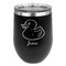 Rubber Duckie Stainless Wine Tumblers - Black - Double Sided - Front