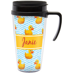 Rubber Duckie Acrylic Travel Mug with Handle (Personalized)
