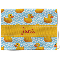 Rubber Duckie Kitchen Towel - Waffle Weave - Full Color Print (Personalized)