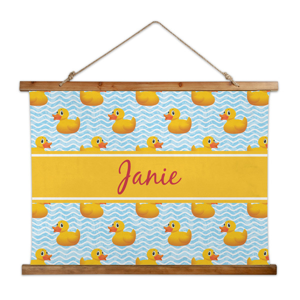 Custom Rubber Duckie Wall Hanging Tapestry - Wide (Personalized)