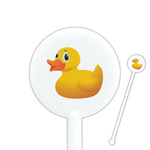 Rubber Duckie 5.5" Round Plastic Stir Sticks - White - Double Sided