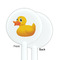 Rubber Duckie White Plastic 5.5" Stir Stick - Single Sided - Round - Front & Back