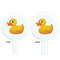 Rubber Duckie White Plastic 7" Stir Stick - Double Sided - Round - Front & Back