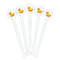 Rubber Duckie White Plastic 7" Stir Stick - Round - Fan View