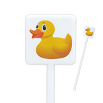 Rubber Duckie Square Plastic Stir Sticks - Double Sided