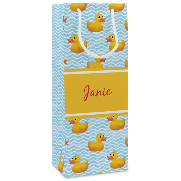 Custom Rubber Duckie Wine Gift Bags - Matte (Personalized)