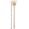 Rubber Duckie Wooden 7.5" Stir Stick - Round - Dimensions