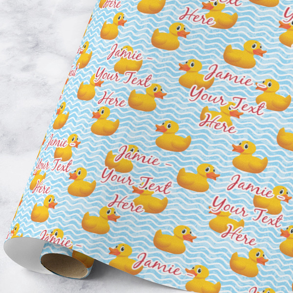 Custom Rubber Duckie Wrapping Paper Roll - Large - Matte (Personalized)