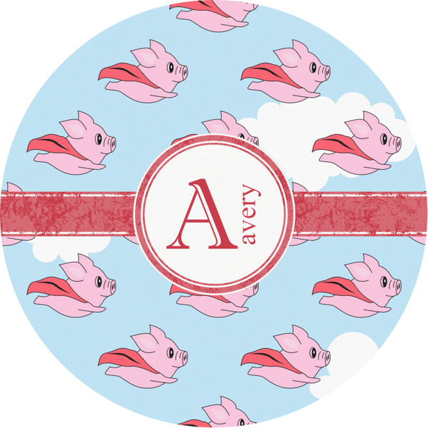 Custom Flying Pigs Multipurpose Round Labels - 3" (Personalized)