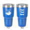 Flying Pigs 30 oz Stainless Steel Ringneck Tumbler - Blue - Double Sided - Front & Back