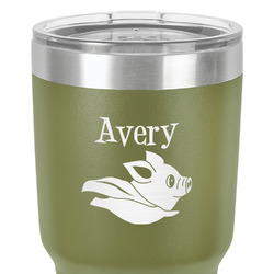 Flying Pigs 30 oz Stainless Steel Tumbler - Olive - Double-Sided (Personalized)