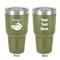 Flying Pigs 30 oz Stainless Steel Ringneck Tumbler - Olive - Double Sided - Front & Back