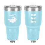 Flying Pigs 30 oz Stainless Steel Tumbler - Teal - Double-Sided (Personalized)