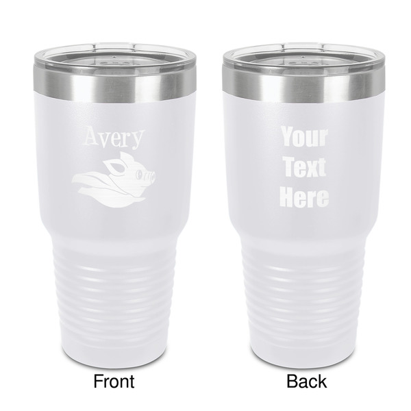 Custom Flying Pigs 30 oz Stainless Steel Tumbler - White - Double-Sided (Personalized)