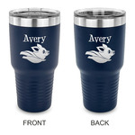 Flying Pigs 30 oz Stainless Steel Tumbler - Navy - Double Sided (Personalized)