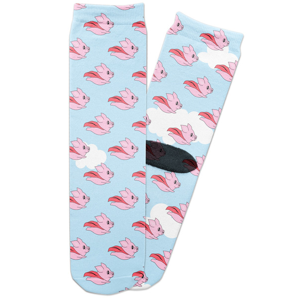 Custom Flying Pigs Adult Crew Socks