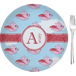 Flying Pigs Glass Appetizer / Dessert Plate 8" (Personalized)