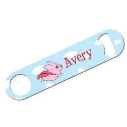 Flying Pigs Bar Bottle Opener - White w/ Name and Initial