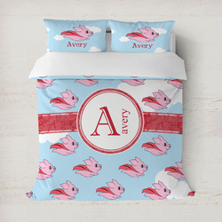 Flying Pigs Duvet Cover Set - Full / Queen (Personalized)