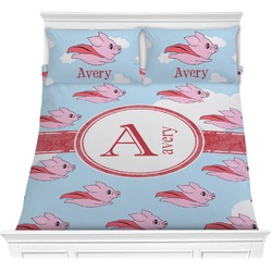 Flying Pigs Comforter Set - Full / Queen (Personalized)